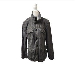 G by Guess Grey Dressy Button Jacket Small Missing One Button